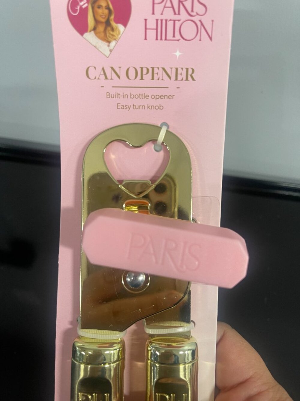Paris Hilton Pink Gold Can Opener Built-In Bottle Opener New - Picture 2 of 5